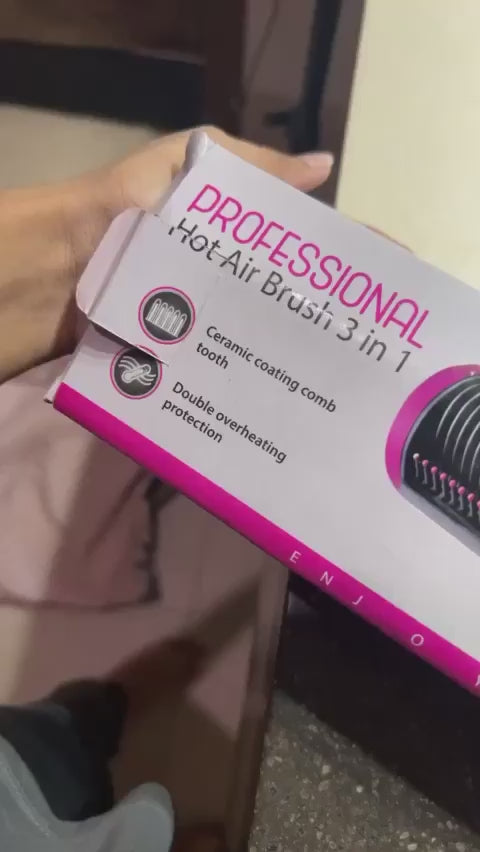 3-in-1 Hot Air Hair Dryer Brush: Styler, Straightener, and Volumizer with Negative Ion Technology for Wet and Dry Hair